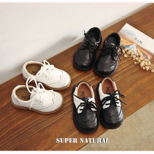 Chaussures enfants en cuir SUPER NATURAL ronde coutures pour printemps - semelle TPR Ref 1008004