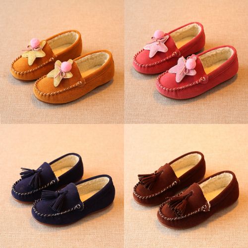 Chaussures enfants en ronde houppe pour hiver - semelle caoutchouc Ref 1008076