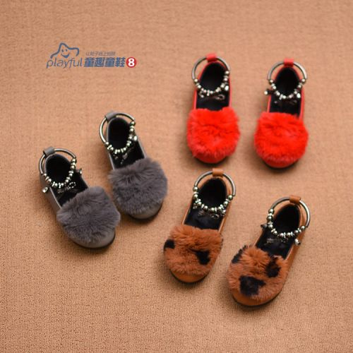 Chaussures enfants en similicuir ronde coutures cuir pour hiver - semelle caoutchouc Ref 1008079