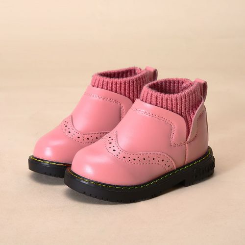 Chaussures enfants en similicuir BABYFEET ronde pour hiver - semelle caoutchouc Ref 1008241