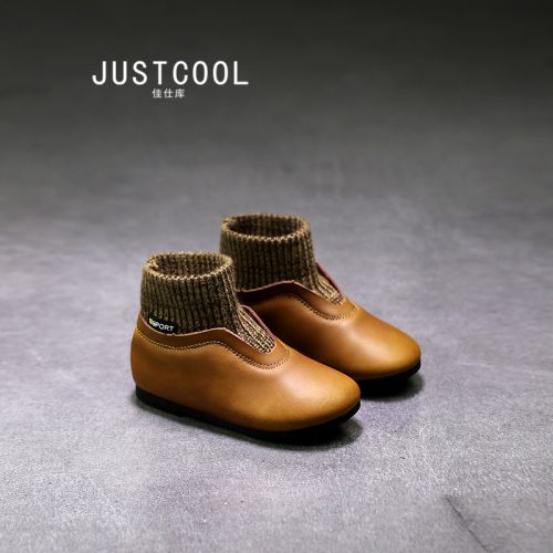 Chaussures enfants en cuir de vache fendu JUSTCOOL ronde pour hiver - semelle Ref 1008270