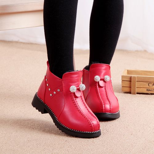 Chaussures enfants en PU ronde pour hiver - semelle caoutchouc Ref 1008297