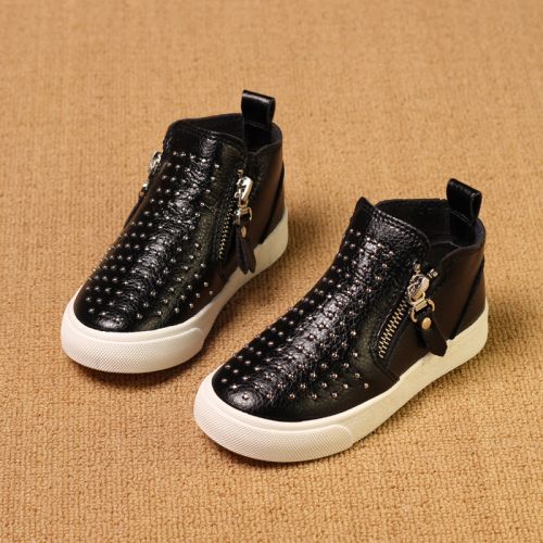 Chaussures enfants en PU ronde rivet pour printemps - semelle caoutchouc naturel Ref 1008414