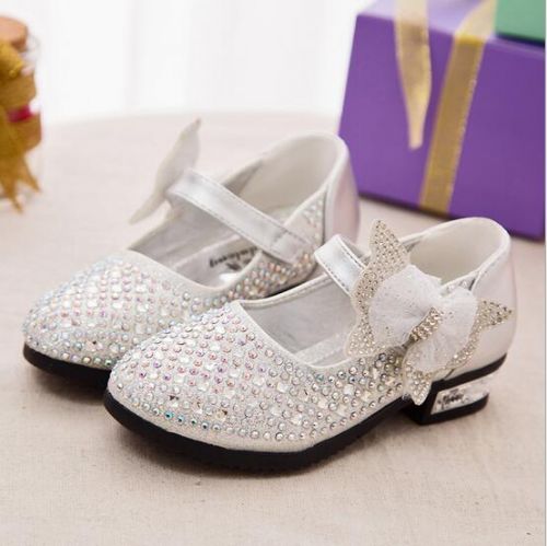 Chaussures enfants en PU ronde avec perles pour printemps - semelle caoutchouc antidérapant Ref 1008700