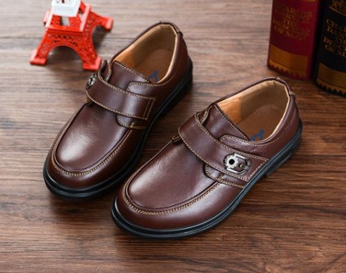 Chaussures enfants en cuir ronde métal pour Toute saison - semelle caoutchouc Ref 1008730
