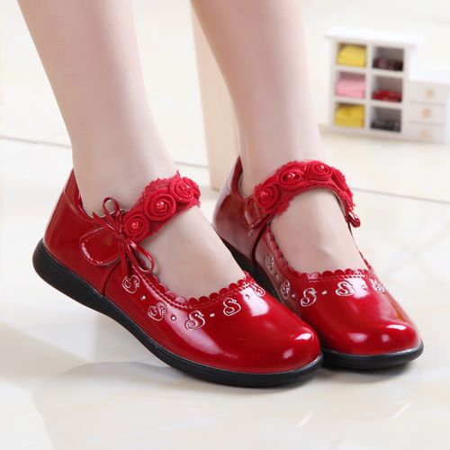 Chaussures enfants en cuir ronde métal pour printemps - semelle caoutchouc Ref 1008811
