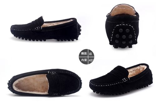 Chaussures enfants en de vache, Nubuck, ronde pour printemps - semelle caoutchouc naturel Ref 100881