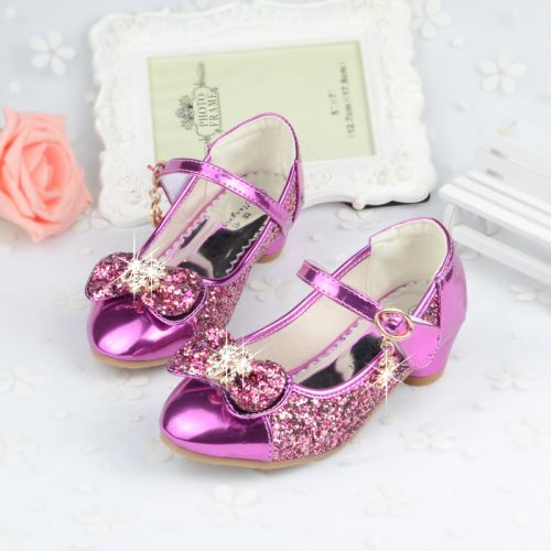 Chaussures enfants en Cuir spatial ronde avec perles pour printemps - Ref 1008839