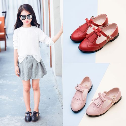 Chaussures enfants en PU BENBOY ronde houppe pour printemps - semelle TPR Ref 1008846