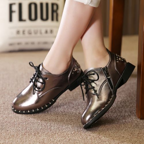 Chaussures enfants en PU ronde rivet pour printemps - semelle caoutchouc Ref 1008958
