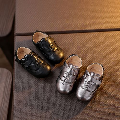 Chaussures enfants en Cuir spatial ronde creux pour printemps - semelle caoutchouc antidérapant Ref 1009006