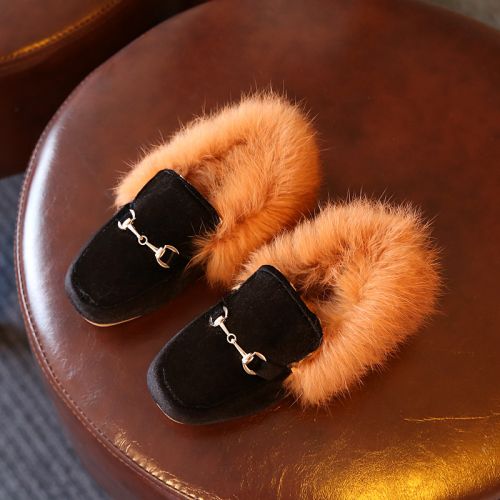 Chaussures enfants en de vache, Nubuck, ronde pour hiver - Ref 1009049