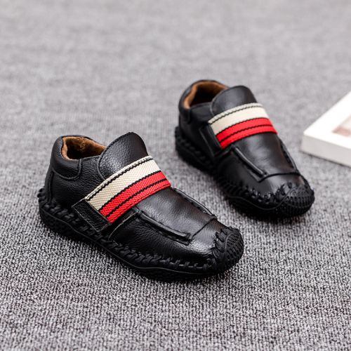 Chaussures enfants en cuir ronde pour hiver - semelle caoutchouc antidérapant Ref 1009068