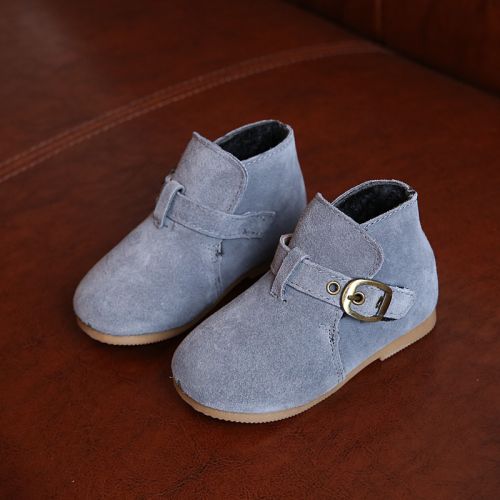 Chaussures enfants en cuir ronde pour hiver - semelle caoutchouc Ref 1009162