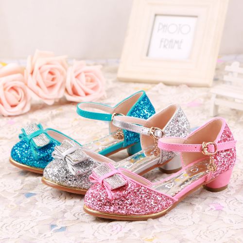 Chaussures enfants en similicuir ronde paillette pour printemps - semelle TPR Ref 1009370