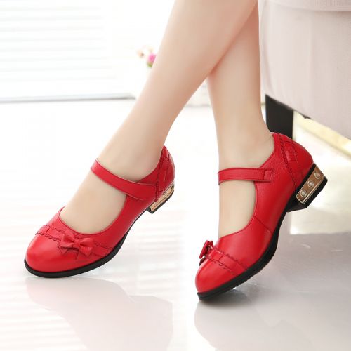 Chaussures enfants en cuir ronde coutures pour printemps - semelle TPR Ref 1009621