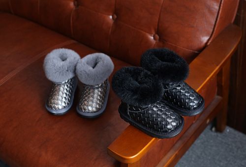 Chaussures enfants en similicuir ronde pour hiver - semelle caoutchouc Ref 1009657
