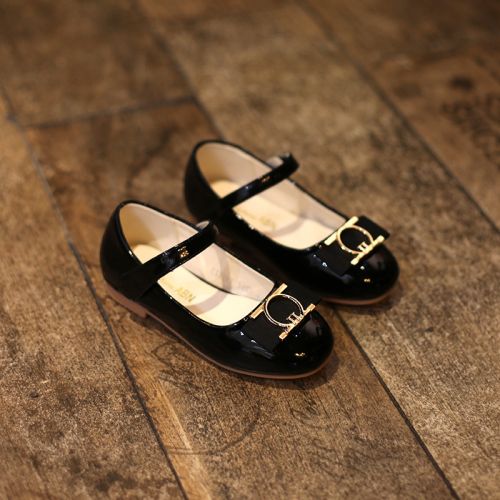 Chaussures enfants en PU AIBINI ronde métal pour printemps - semelle caoutchouc Ref 1009760