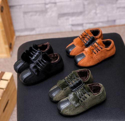 Chaussures enfants en cuir ronde pour hiver - semelle caoutchouc Wear Ref 1009826