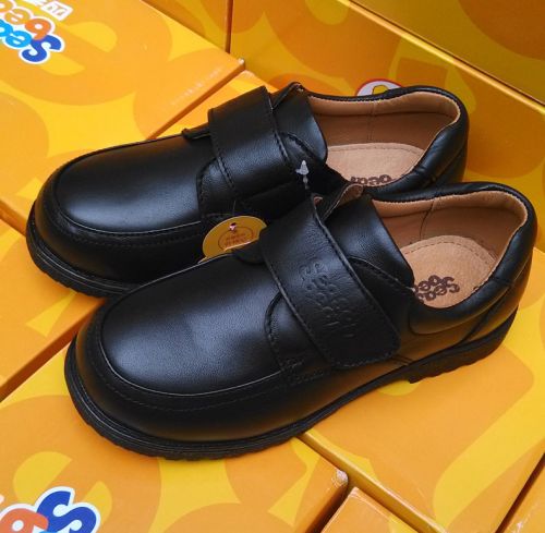 Chaussures enfants en cuir SEASONBEAR ronde coutures pour printemps - semelle caoutchouc Wear Ref 1009835