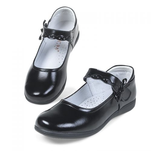 Chaussures enfants en cuir ronde métal pour Toute saison - semelle caoutchouc Ref 1009860