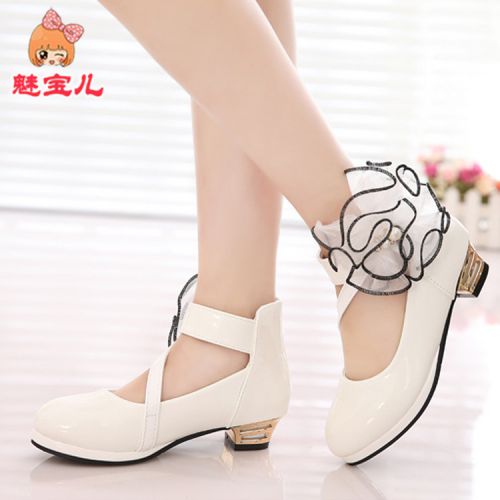 Chaussures enfants en PU ronde coutures cuir pour printemps - semelle caoutchouc naturel Ref 1009995