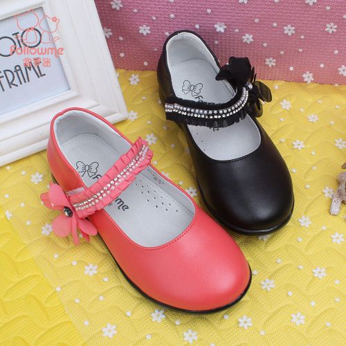 Chaussures enfants en cuir FOLLOW ME ronde brodé pour printemps - semelle fond composite Ref 1010254