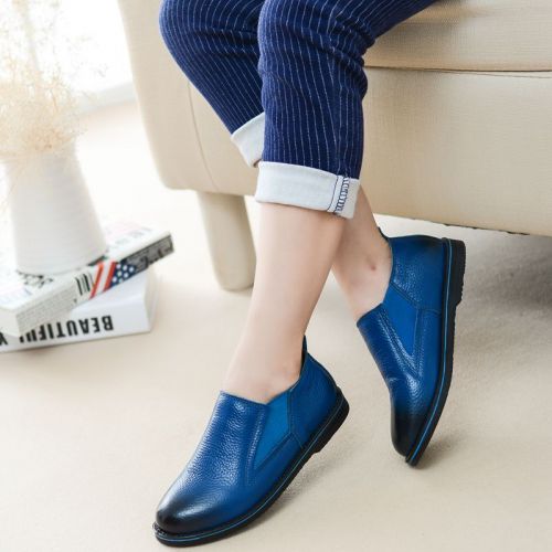 Chaussures enfants en cuir ronde coutures pour printemps - semelle caoutchouc Ref 1010436