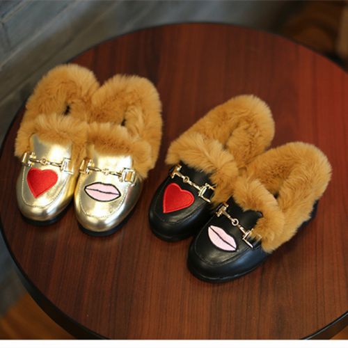 Chaussures enfants en PU ronde coutures cuir pour hiver - semelle caoutchouc Wear Ref 1010558