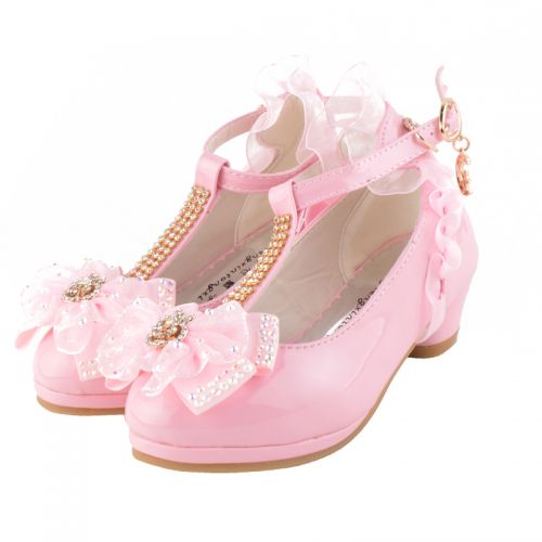 Chaussures enfants en PU pointu avec perles pour printemps - Ref 1010568