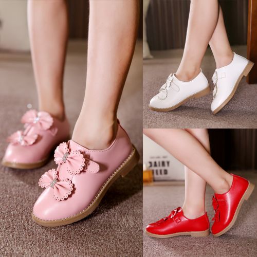 Chaussures enfants en cuir synthétique pointu pour printemps - semelle caoutchouc antidérapant Ref 1010584