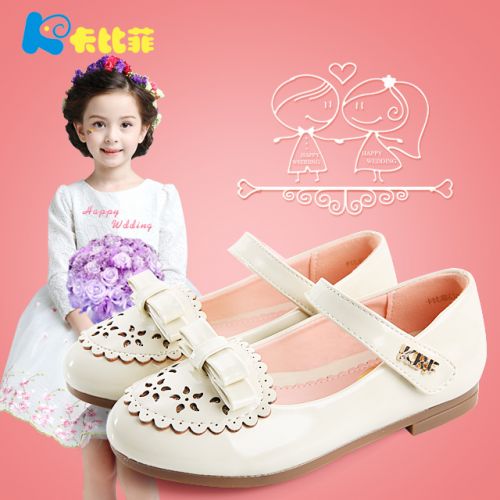 Chaussures enfants en similicuir ronde creux pour printemps - Ref 1010650