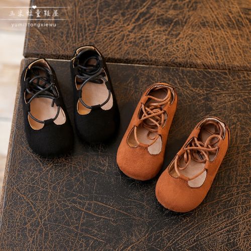 Chaussures enfants en de vache, Nubuck, ronde pour printemps - semelle TPR Ref 1010660