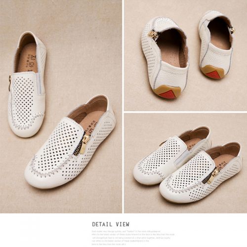 Chaussures enfants en cuir ronde creux pour printemps - Ref 1010843