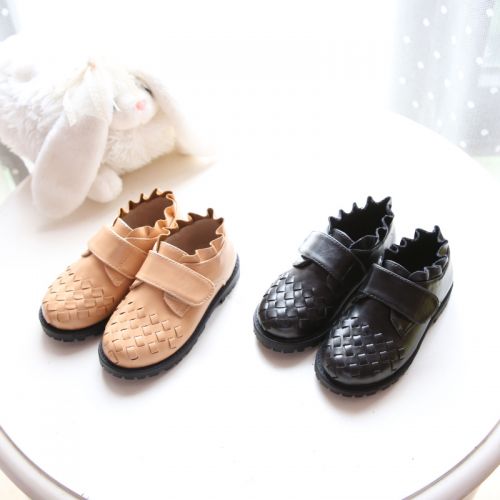 Chaussures enfants HEBE ronde coutures cuir pour printemps - semelle caoutchouc Ref 1010971