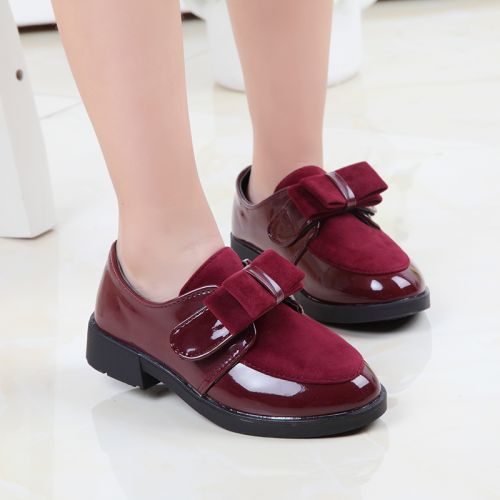 Chaussures enfants en similicuir ronde coutures cuir pour printemps - semelle caoutchouc Ref 1011033