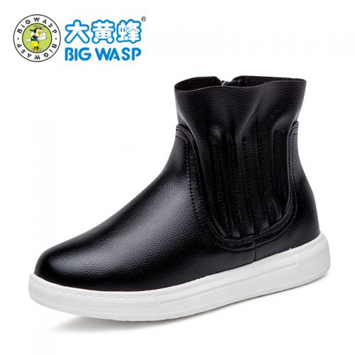 Chaussures enfants en cuir synthétique BIG WASP ronde pour hiver - semelle fond composite Ref 1011335