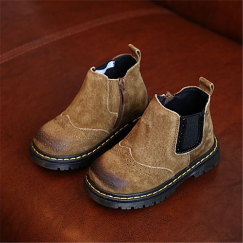 Chaussures enfants en peau de porc ronde pour hiver - semelle caoutchouc Ref 1011496