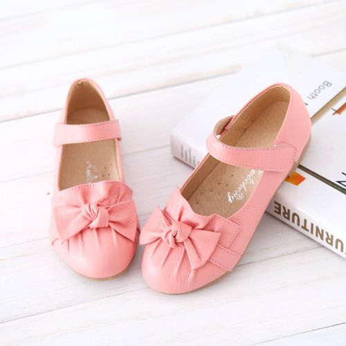 Chaussures enfants en cuir ronde pour printemps - semelle caoutchouc antidérapant Ref 1011533