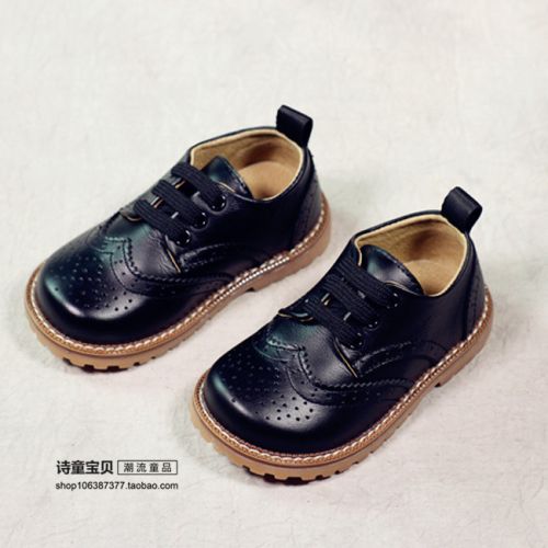 Chaussures enfants en cuir ronde houppe pour printemps - Ref 1011672