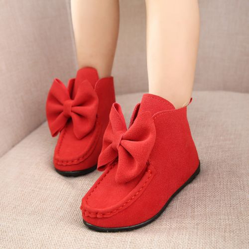 Chaussures enfants en PU ronde coutures cuir pour printemps - semelle caoutchouc antidérapant Ref 1011793