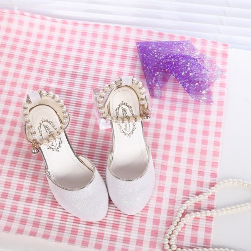 Chaussures enfants en cuir synthétique ronde paillette pour printemps - semelle caoutchouc antidérapant Ref 1011811