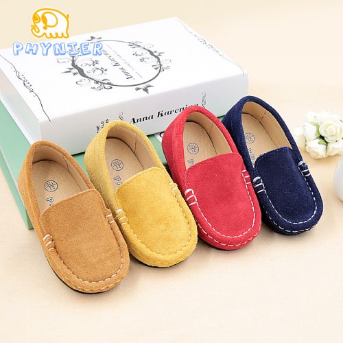 Chaussures enfants en de vache, Nubuck, PHYNIER ronde pour printemps - semelle caoutchouc Ref 1012062