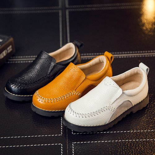 Chaussures enfants en cuir ronde pour printemps - semelle TPR Ref 1012125