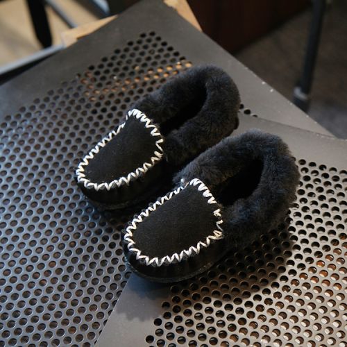 Chaussures enfants en de vache, Nubuck, pour hiver - Ref 1012295