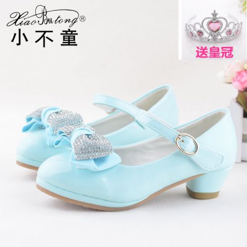 Chaussures enfants en Cuir spatial ronde avec perles pour printemps - Ref 1012318
