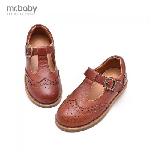 Chaussures enfants en cuir MRBABY ronde pour printemps - semelle caoutchouc antidérapant Ref 1012787