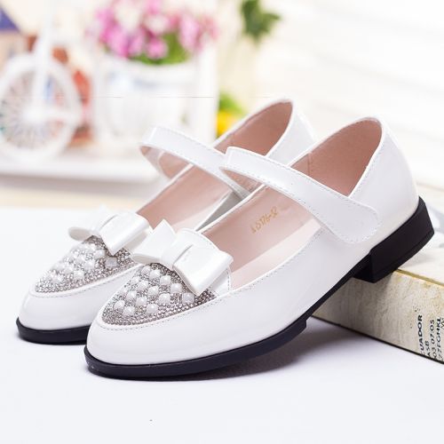 Chaussures enfants en PU BENBOY ronde avec perles pour printemps - semelle caoutchouc Ref 1012824