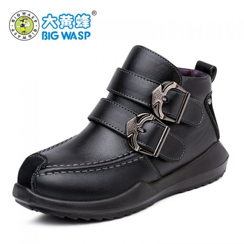 Chaussures enfants en cuir synthétique BIG WASP ronde pour hiver - semelle fond composite Ref 1012986