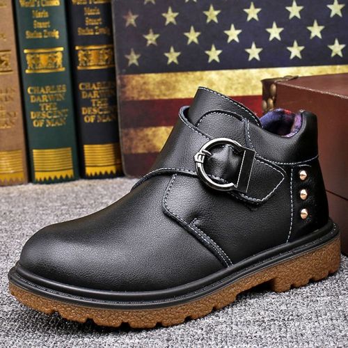 Chaussures enfants en cuir ronde pour hiver - semelle caoutchouc Ref 1013021